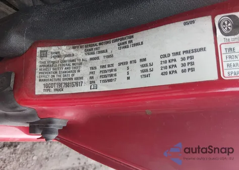 2009 Chevrolet Colorado Lt from USA, damaged, VIN 1GCDT19E798157617